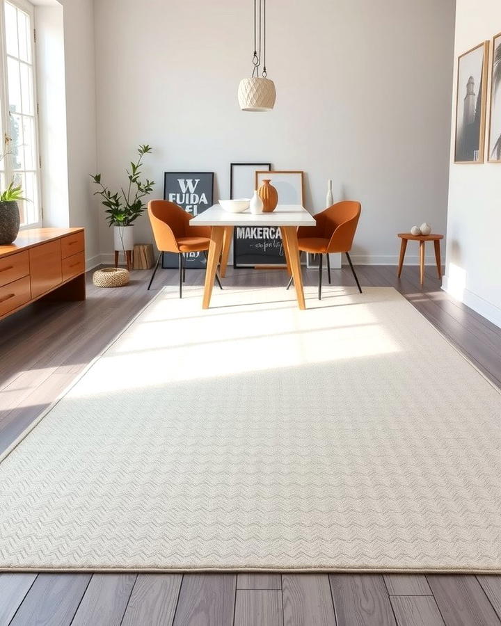 Monochromatic Rugs for a Sleek Look - 30 Dining Room Rug Ideas