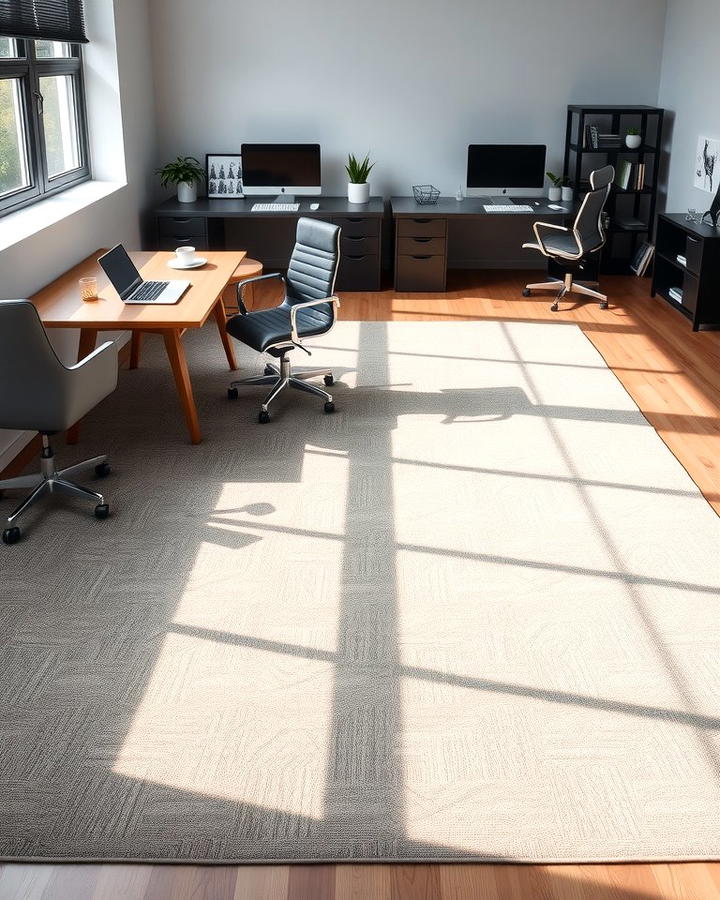 Monochromatic Rugs for a Sleek Look - 25 Office Rug Ideas