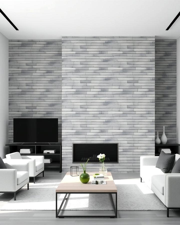 Monochromatic Sophistication - 25 Stacked Stone Fireplace Ideas