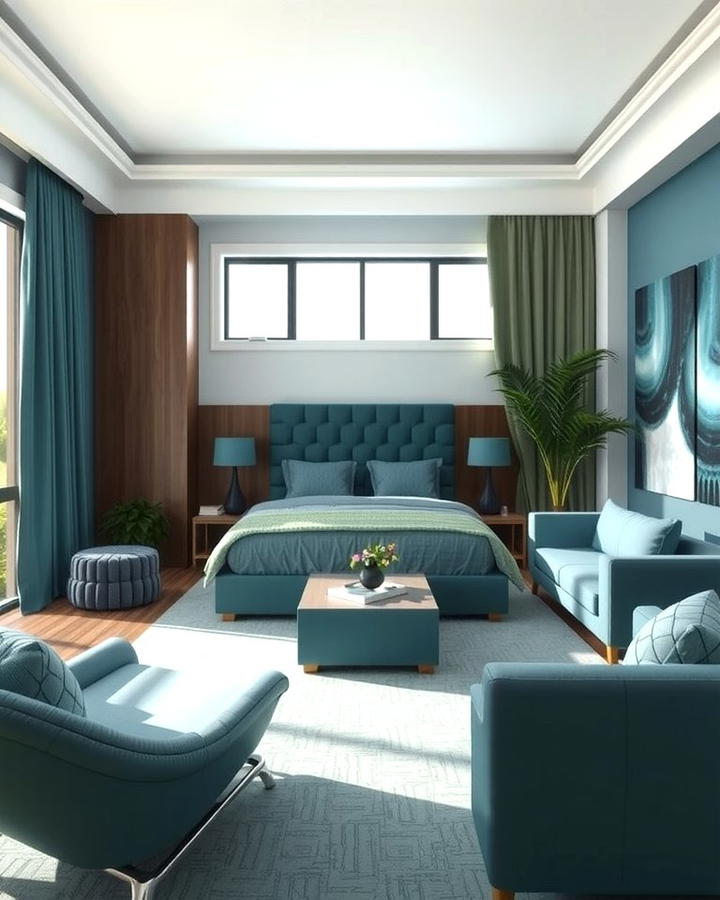 Monochromatic Teal Layers - 25 Teal Bedroom Ideas