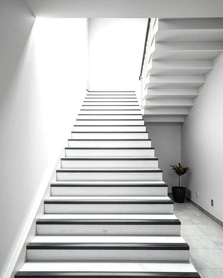 Monochrome Minimalism - 25 Painted Stair Ideas