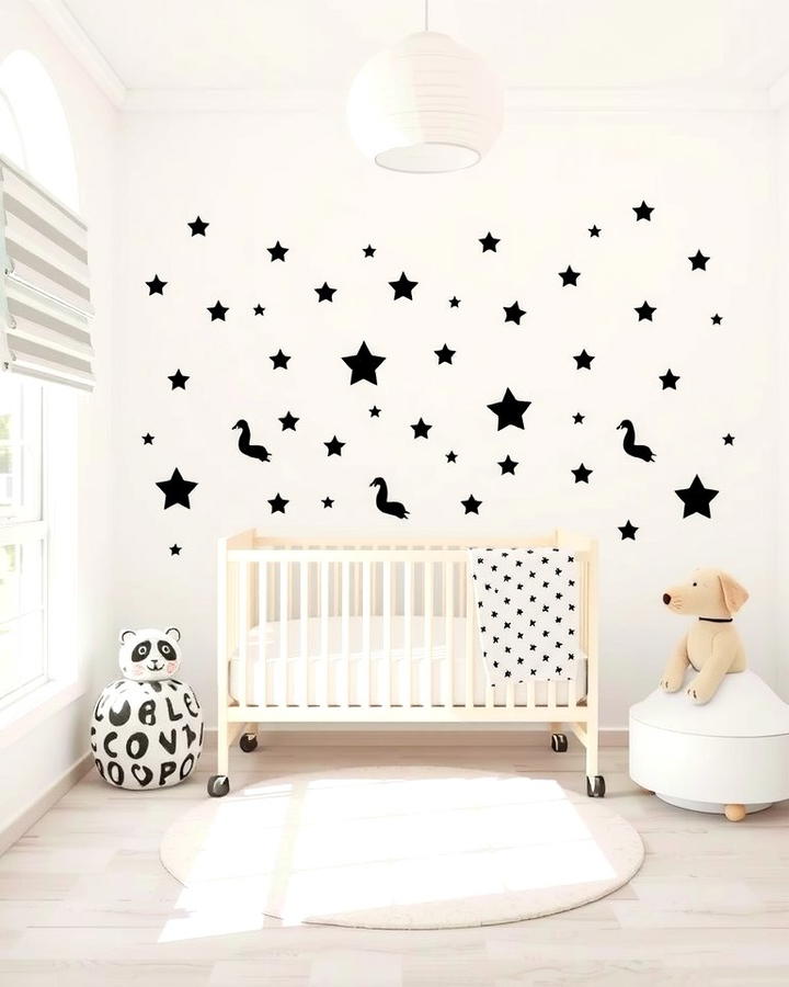 Monochrome Wall Decals - 30 Black and White Nursery Ideas