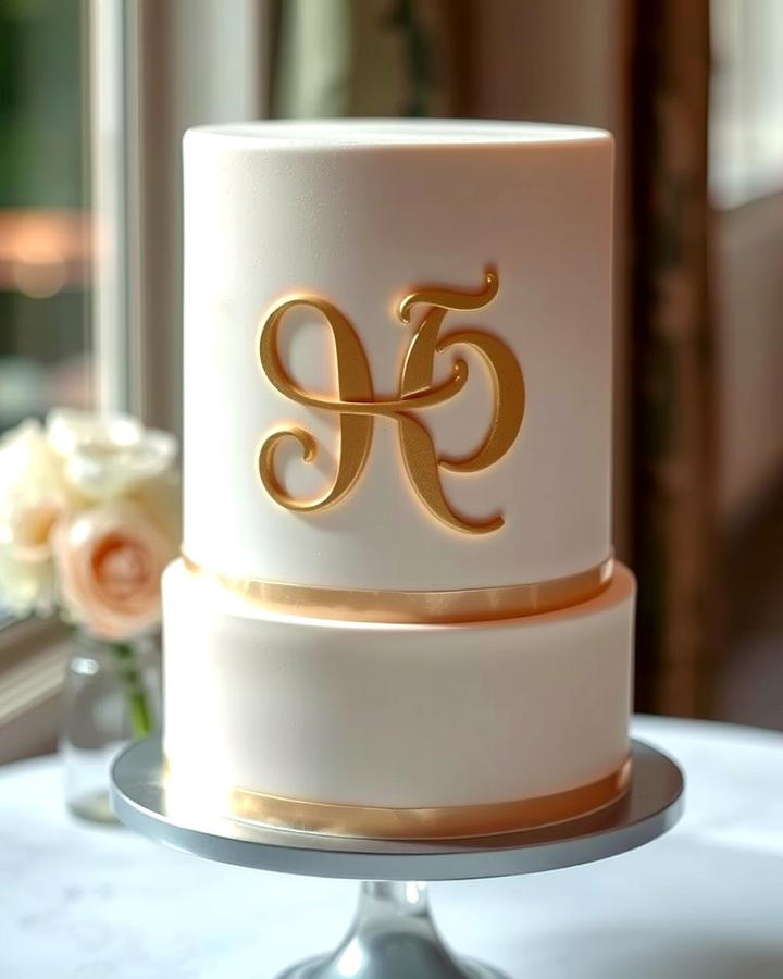 Monogrammed Cake 2 - 25 Small Wedding Cake Ideas