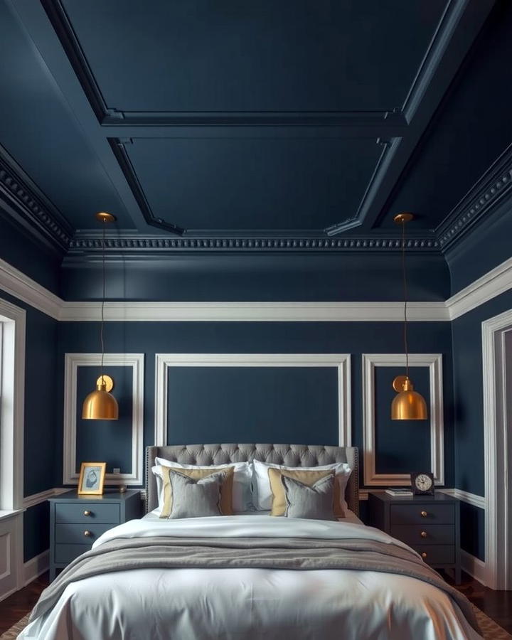 Moody Blue Ceiling - 25 Moody Blue Bedroom Ideas