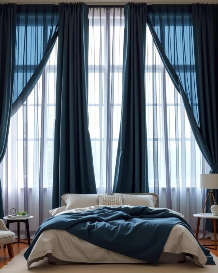 Moody Blue Drapes - 25 Moody Blue Bedroom Ideas