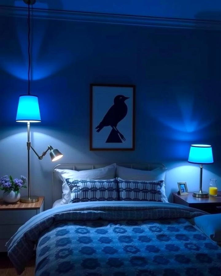 Moody Blue Lighting - 25 Moody Blue Bedroom Ideas