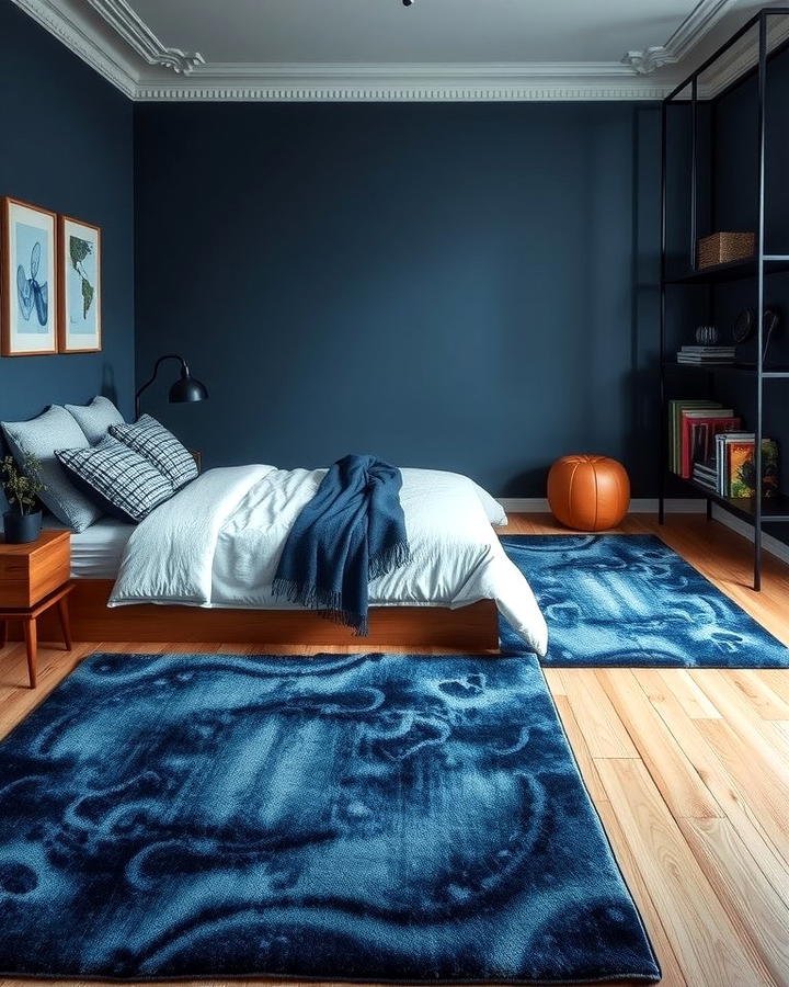 Moody Blue Rugs - 25 Moody Blue Bedroom Ideas