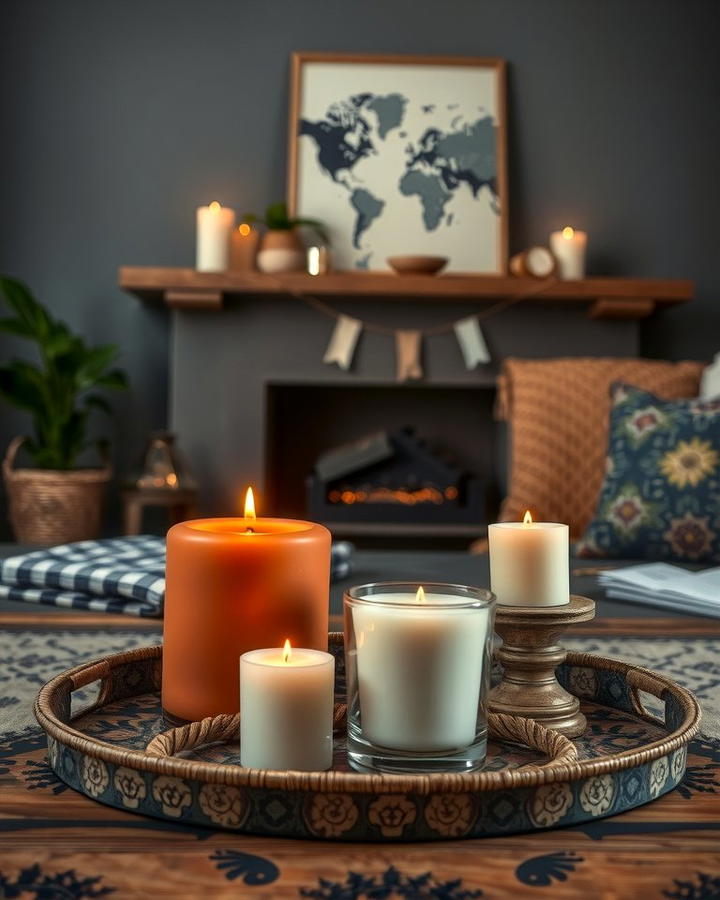 Moody Candle Displays - 25 Moody Boho Living Room Ideas