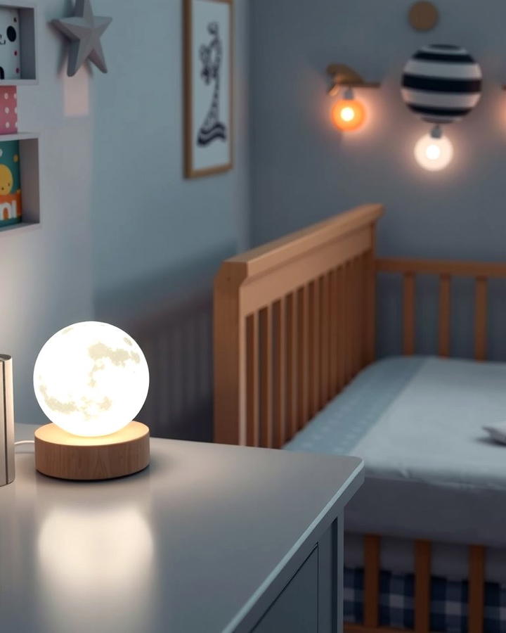 Moon Shaped Night Light 2 - 25 Space-themed Nursery Ideas