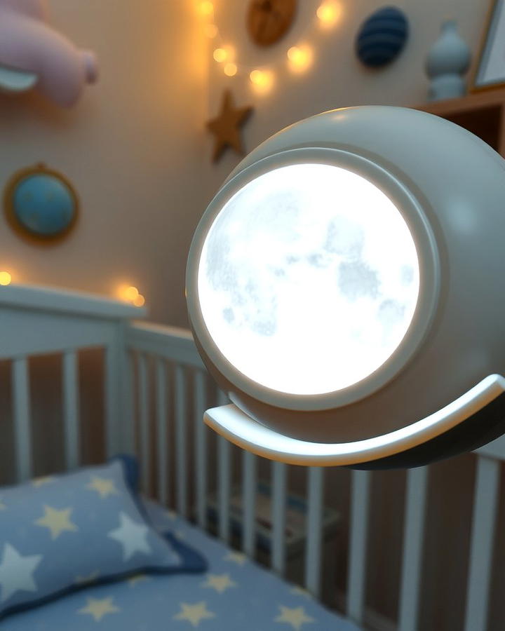 Moon Shaped Night Light - 25 Space-themed Nursery Ideas