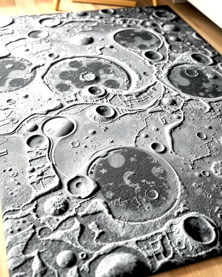 Moon Surface Floor Mats - 25 Space-themed Room Ideas