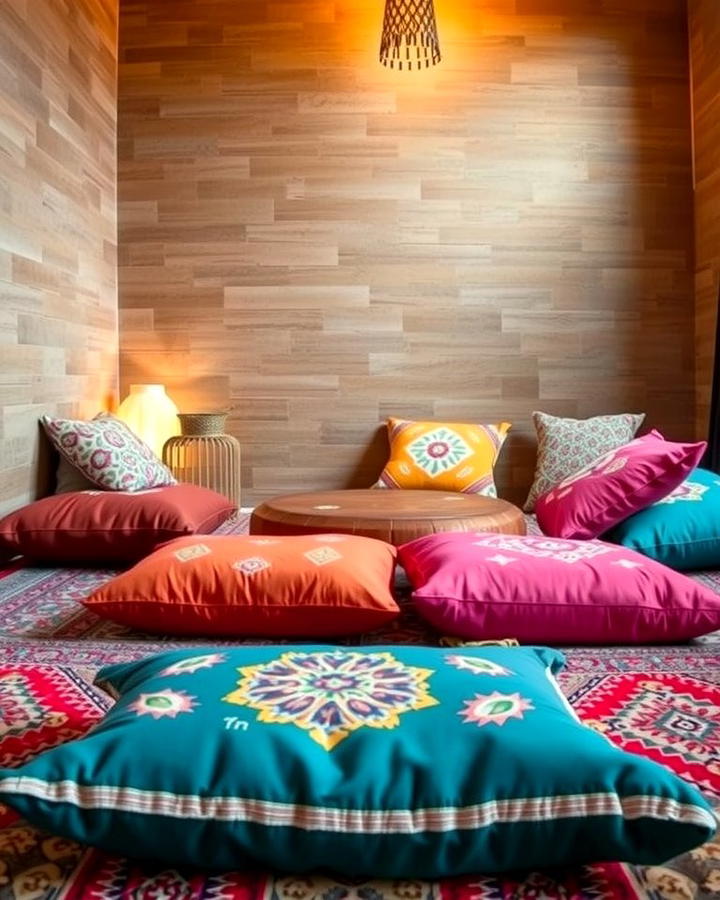 Moroccan Floor Cushions - 25 Moroccan Themed Bedroom Ideas