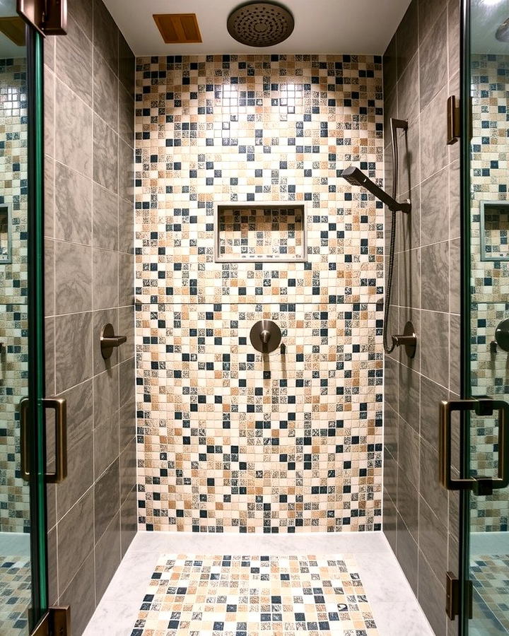 Mosaic Accents - 25 Walk-in Shower Tile Ideas