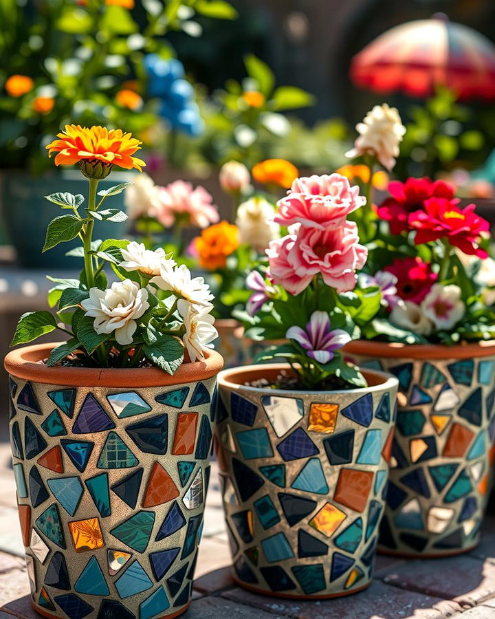 Mosaic Garden Pots - 25 Mosaic Garden Ideas