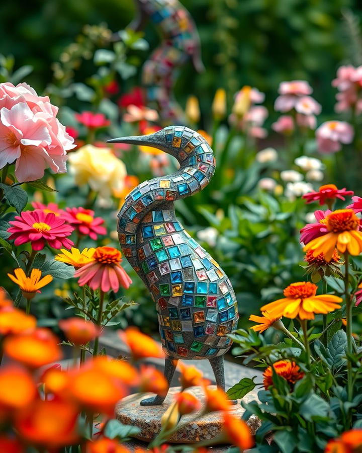 Mosaic Garden Sculptures - 25 Mosaic Garden Ideas