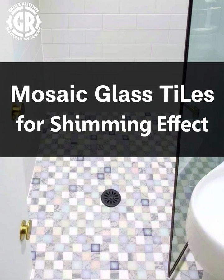 Mosaic Glass Tiles for a Shimmering Effect - 30 Shower Floor Tile Ideas