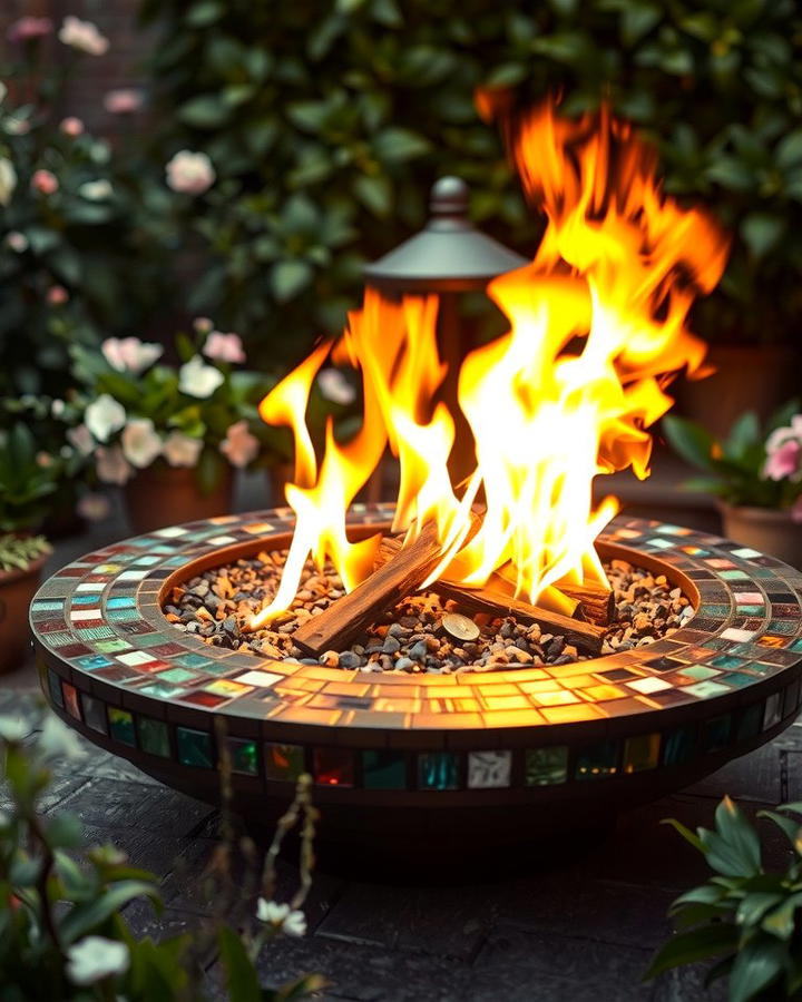 Mosaic Outdoor Fire Pits 2 - 25 Mosaic Garden Ideas