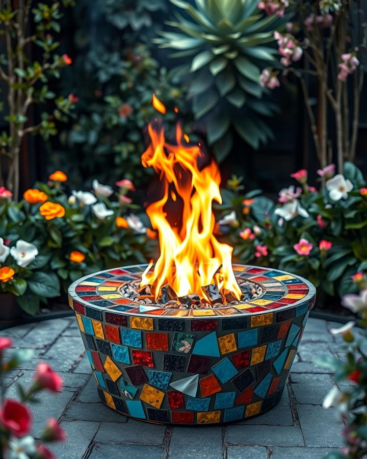 Mosaic Outdoor Fire Pits - 25 Mosaic Garden Ideas