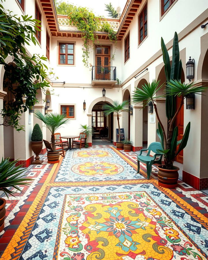 Mosaic Pathways - 25 spanish courtyard ideas