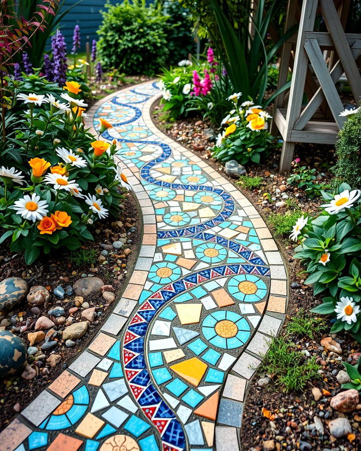 Mosaic Pathways - 25 Mosaic Garden Ideas