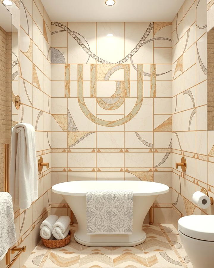 Mosaic Patterns for Intricacy - 25 Travertine Tile Bathroom Ideas