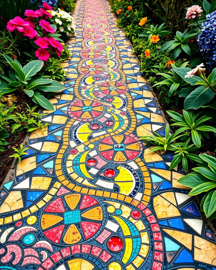 Mosaic Paver Walkways for Artistic Flair - 25 Paver Walkway Ideas