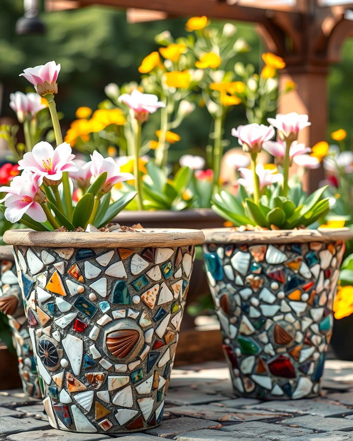 Mosaic Planters - 25 Mosaic Garden Ideas