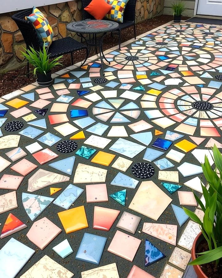 Mosaic Stone Patio - 25 Stone Patio Ideas