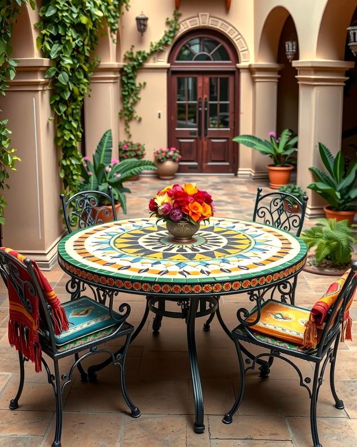 Mosaic Tabletops - 25 spanish style patio ideas