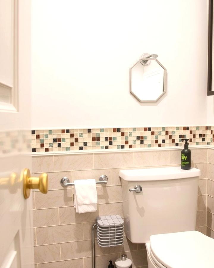 Mosaic Tile Accents - 30 Half-wall Tile Bathroom Ideas