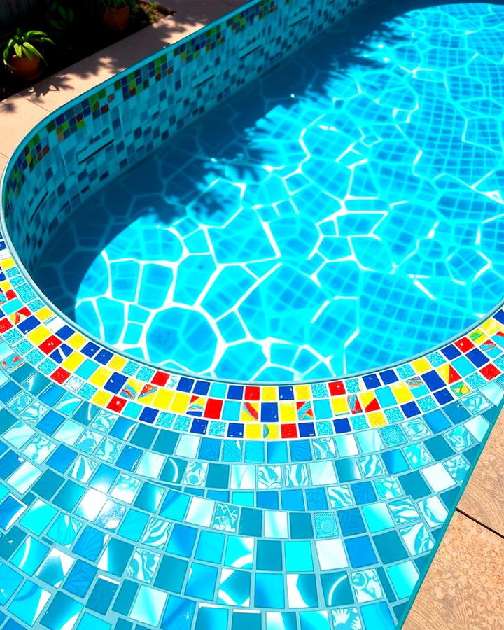 Mosaic Tile Accents - 25 Semi Inground Pool Ideas