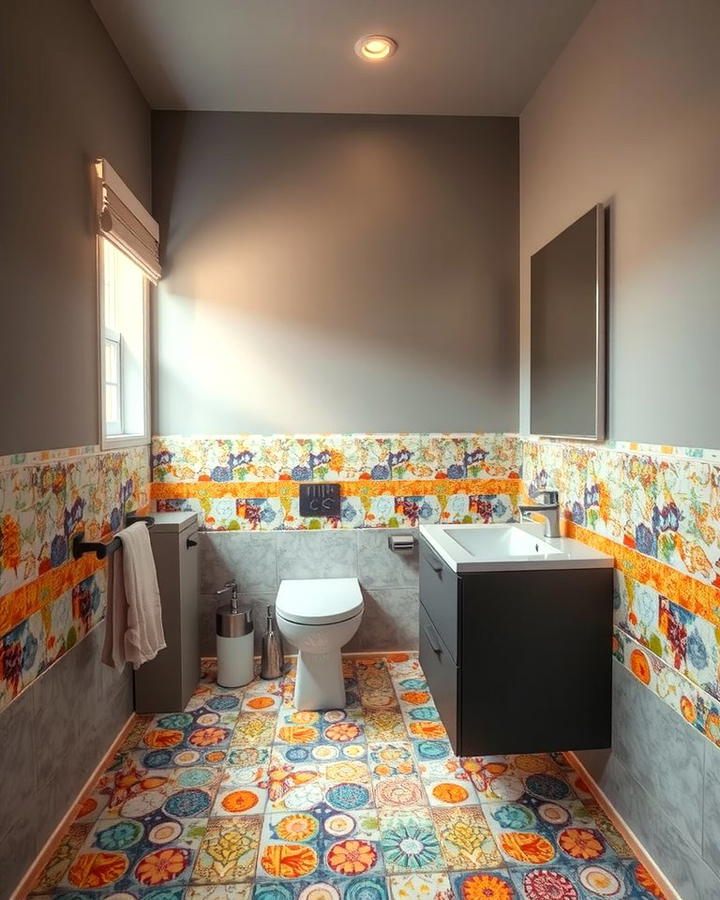 Mosaic Tile Patterns - 25 Small Bathroom Flooring Ideas