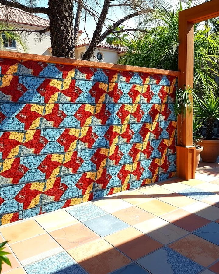 Mosaic Tile Wall - 25 Patio Wall Ideas