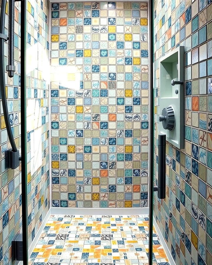 Mosaic Tiles for Intricate Detailing - 25 Walk-in Shower Tile Ideas