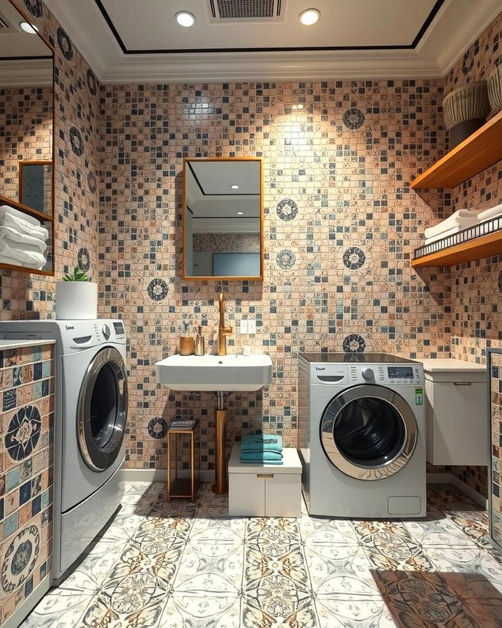 Mosaic Tiles for a Touch of Luxury - 30 Laundry Room Tile Ideas