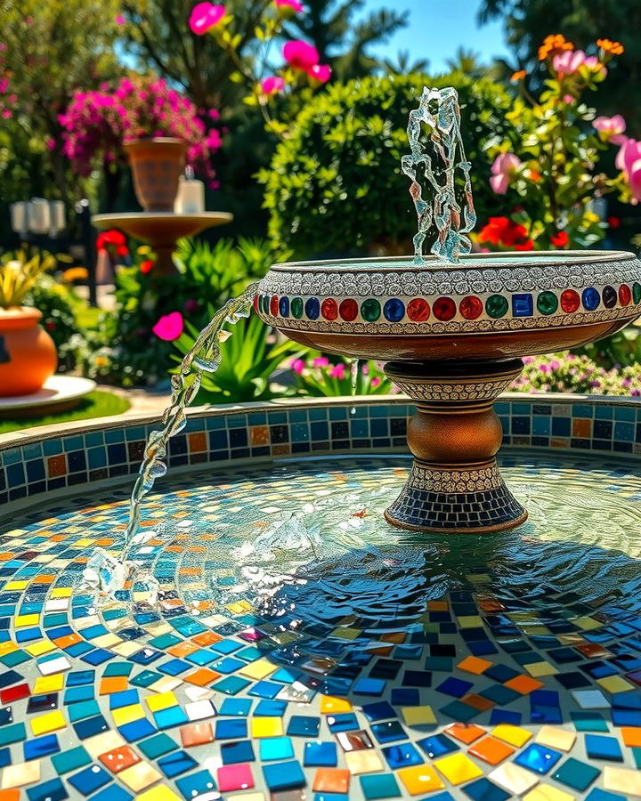 Mosaic Water Features 2 - 25 Mosaic Garden Ideas