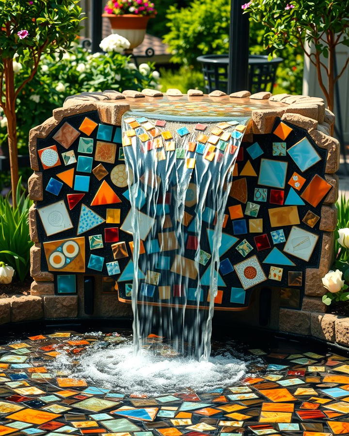 Mosaic Water Features - 25 Mosaic Garden Ideas