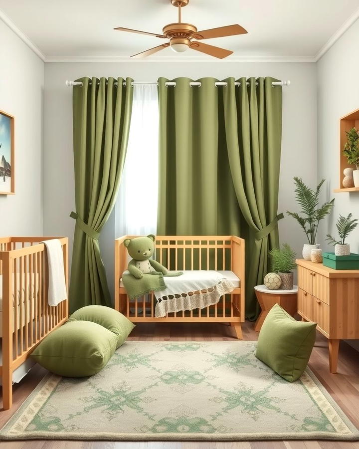 Moss Green Accents - 30 Nature Themed Nursery Ideas