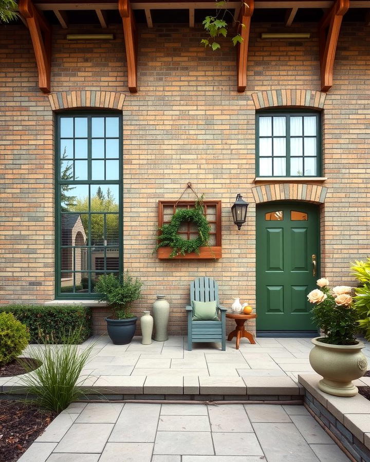 Moss Green Brick for a Natural Look - 30 Green Brick Exterior Home Ideas