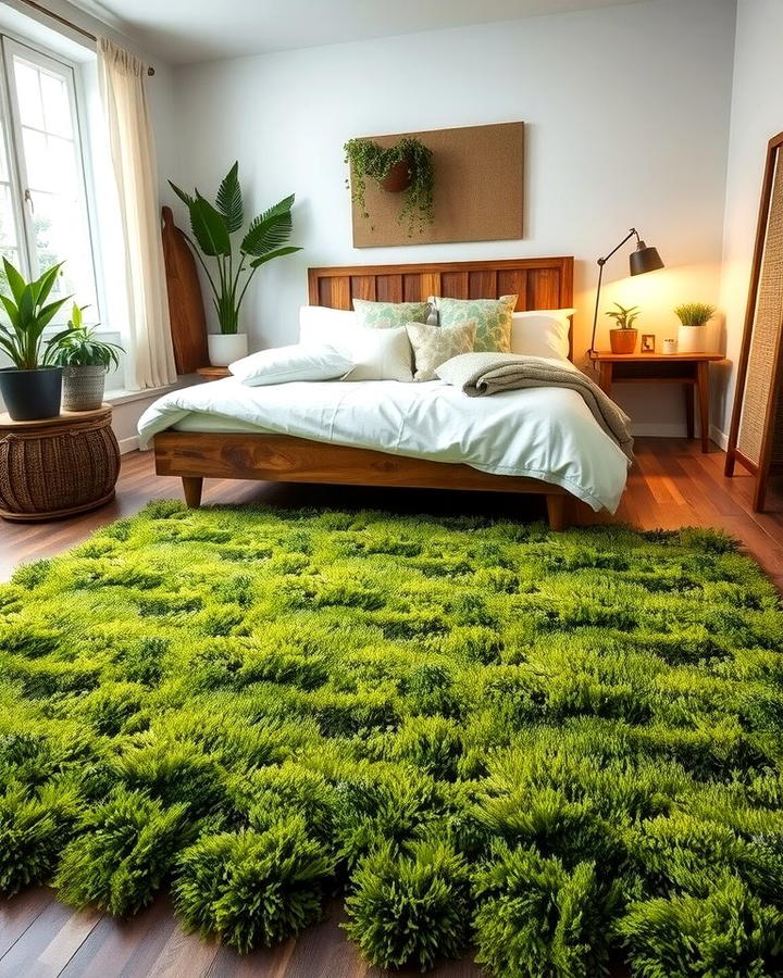 Moss Inspired Rugs - 30 Forest Themed Bedroom Ideas