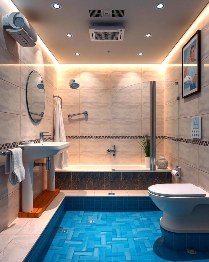 Motion Sensor Lighting - 25 Pool Bathroom Ideas