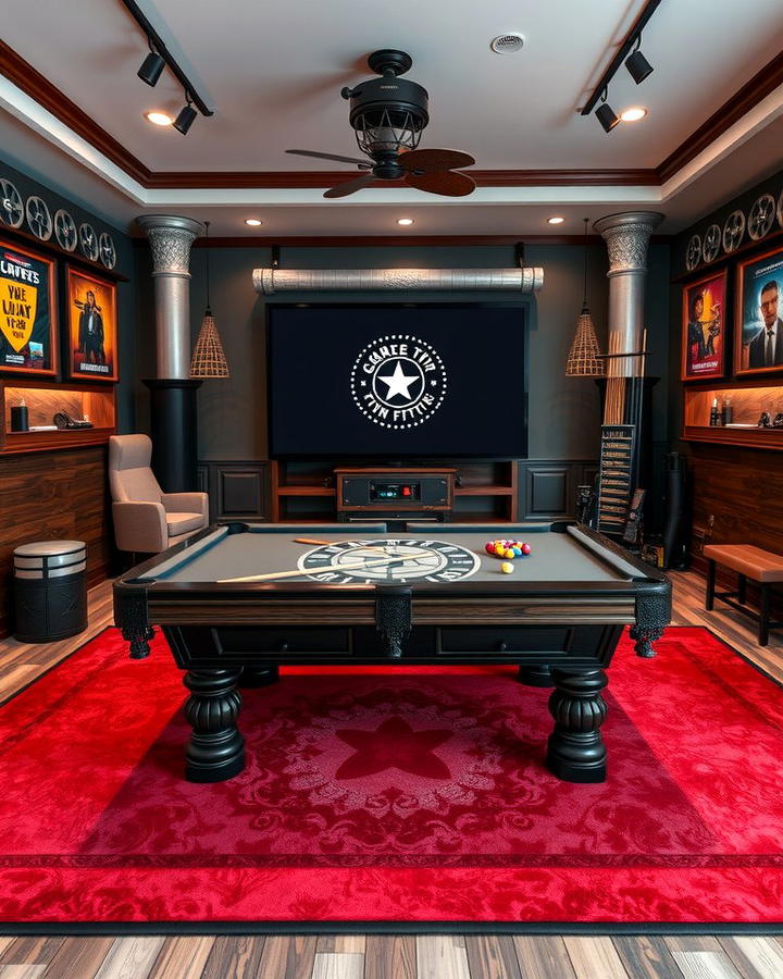 Movie Themed Pool Table Room - 25 Pool Table Room Ideas