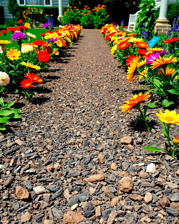 Mulch Pathways Lined with Flowers - 25 Mulch Pathway Ideas