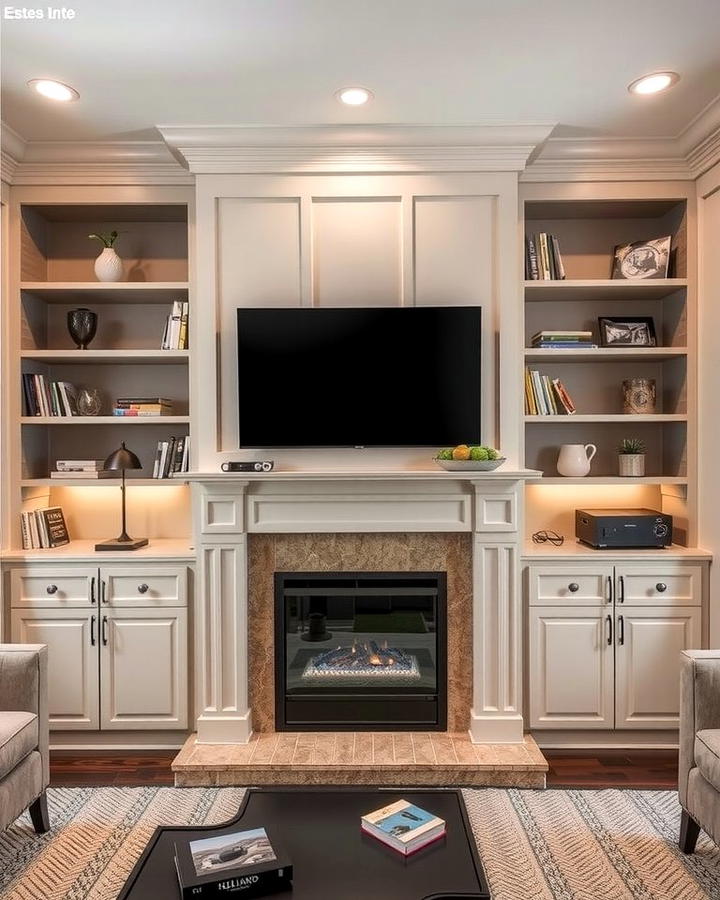 Multi Functional Built Ins - 30 Fireplace Built-in Ideas