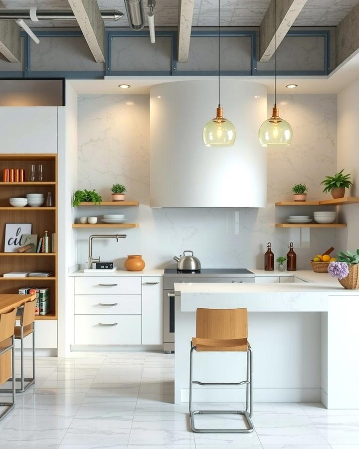 Multi Functional Divider Walls - 30 Split Level Kitchen Design Ideas