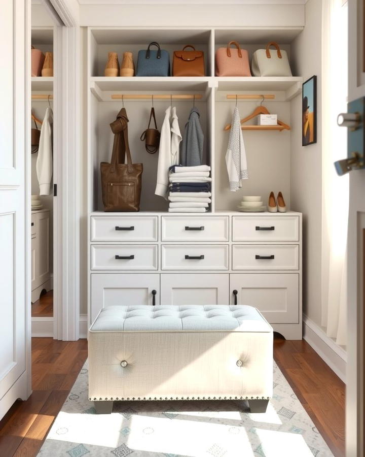 Multi Functional Ottoman - 25 Small Dressing Room Ideas