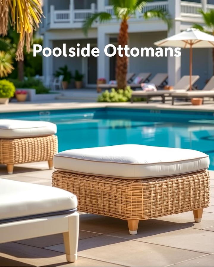 Multi Functional Poolside Ottomans - 25 Pool Furniture Ideas