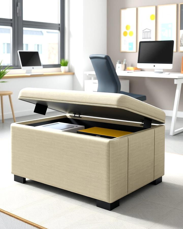 Multi Functional Storage Ottomans - 25 Office Storage Ideas