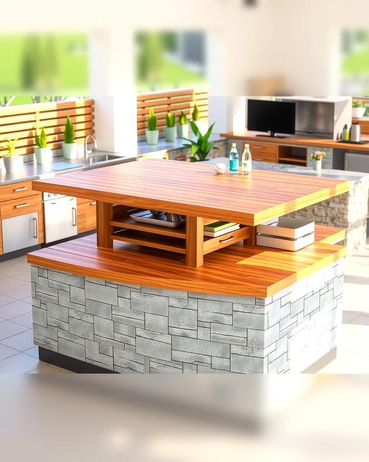 Multi Level Island Design - 25 Outdoor Kitchen Island Ideas