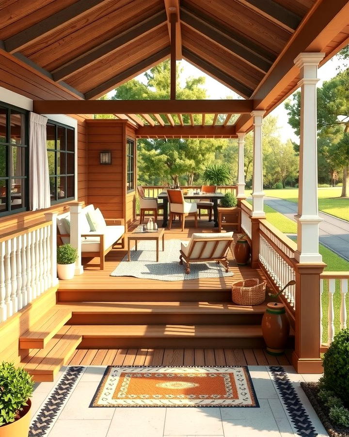 Multi Level Porch Design - 30 Large Front Porch Ideas